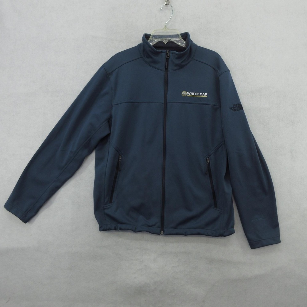 The North Face Windwall Jacket Mens Large Blue Softshell Zip White Cap NF0A3LGX